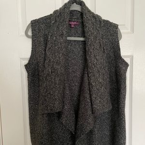 Open Front shawl collar cardigan vest